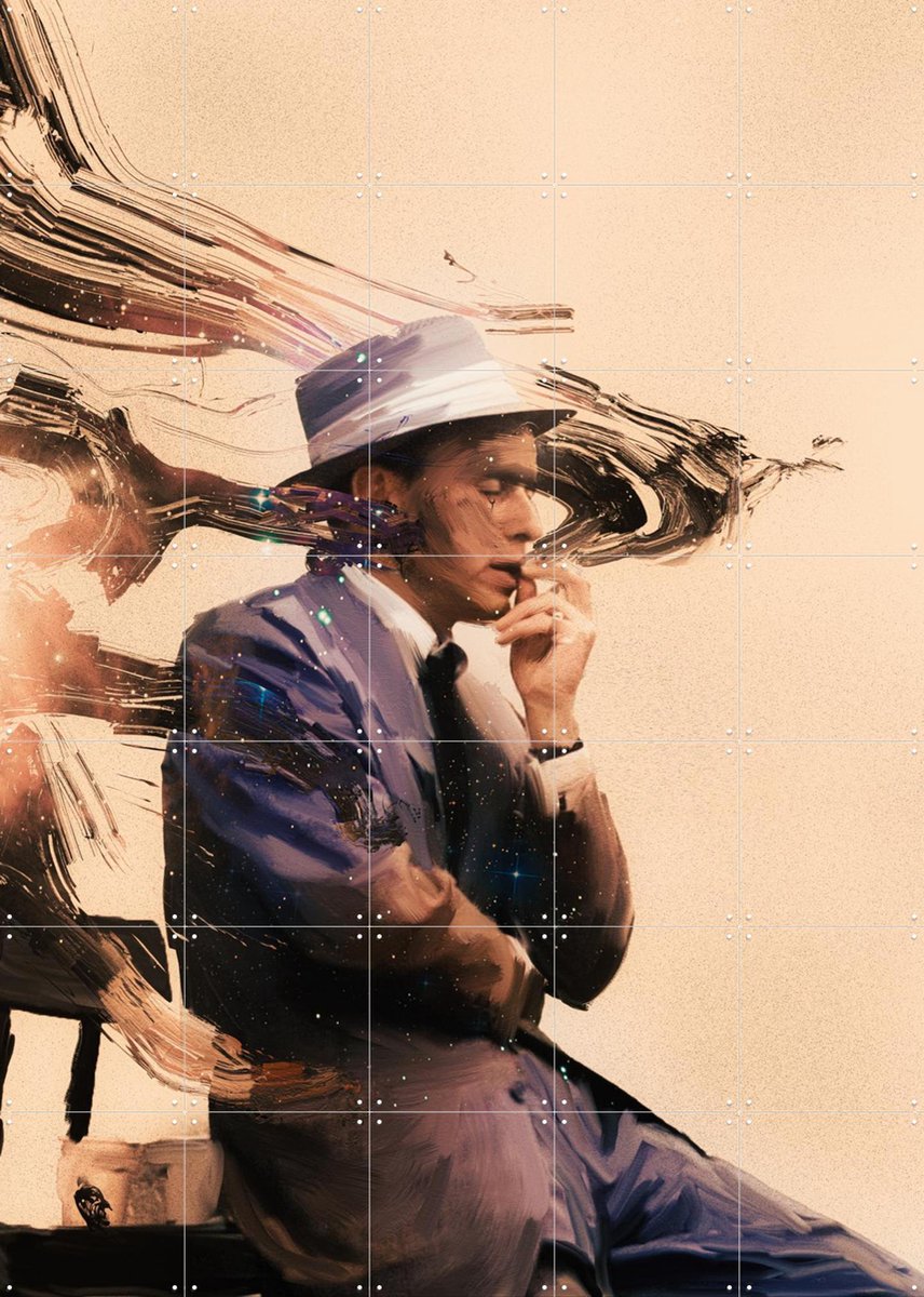 IXXI Smoking Man, Vineet Suresh - 100 x 140 cm - Gratis ophangtool - Grote wanddecoratie en posters - Digitale Kunst, Vintage, Surrealisme, Modern