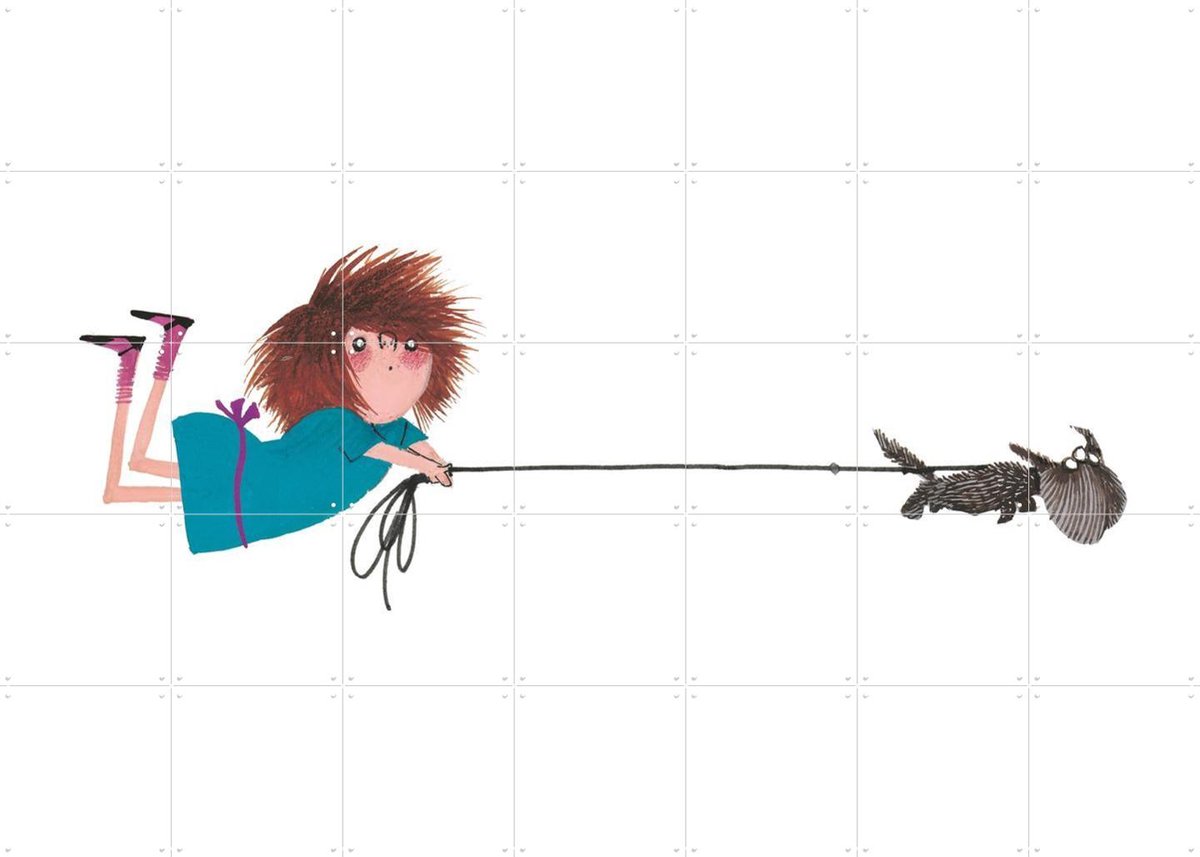 IXXI Hondenstreken, Fiep Westendorp - 140 x 100 cm - Gratis ophangtool - Grote wanddecoratie en posters - Speels, Tekeningen, Kinderkamer, Kinderen