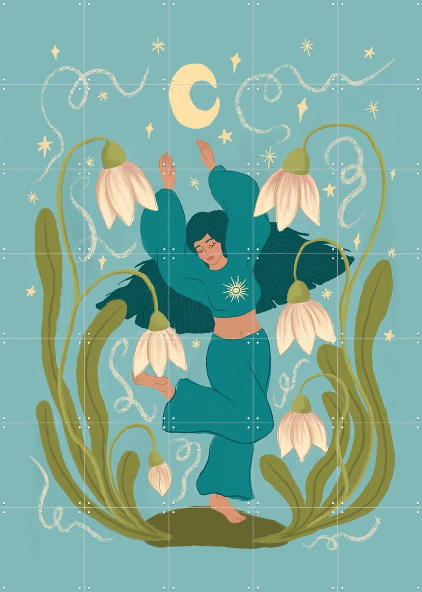 IXXI New Beginnings, Kirsten Blom Art & Illustration - 100 x 140 cm - Gratis ophangtool - Grote wanddecoratie en posters - Illustraties, Fantasierijk