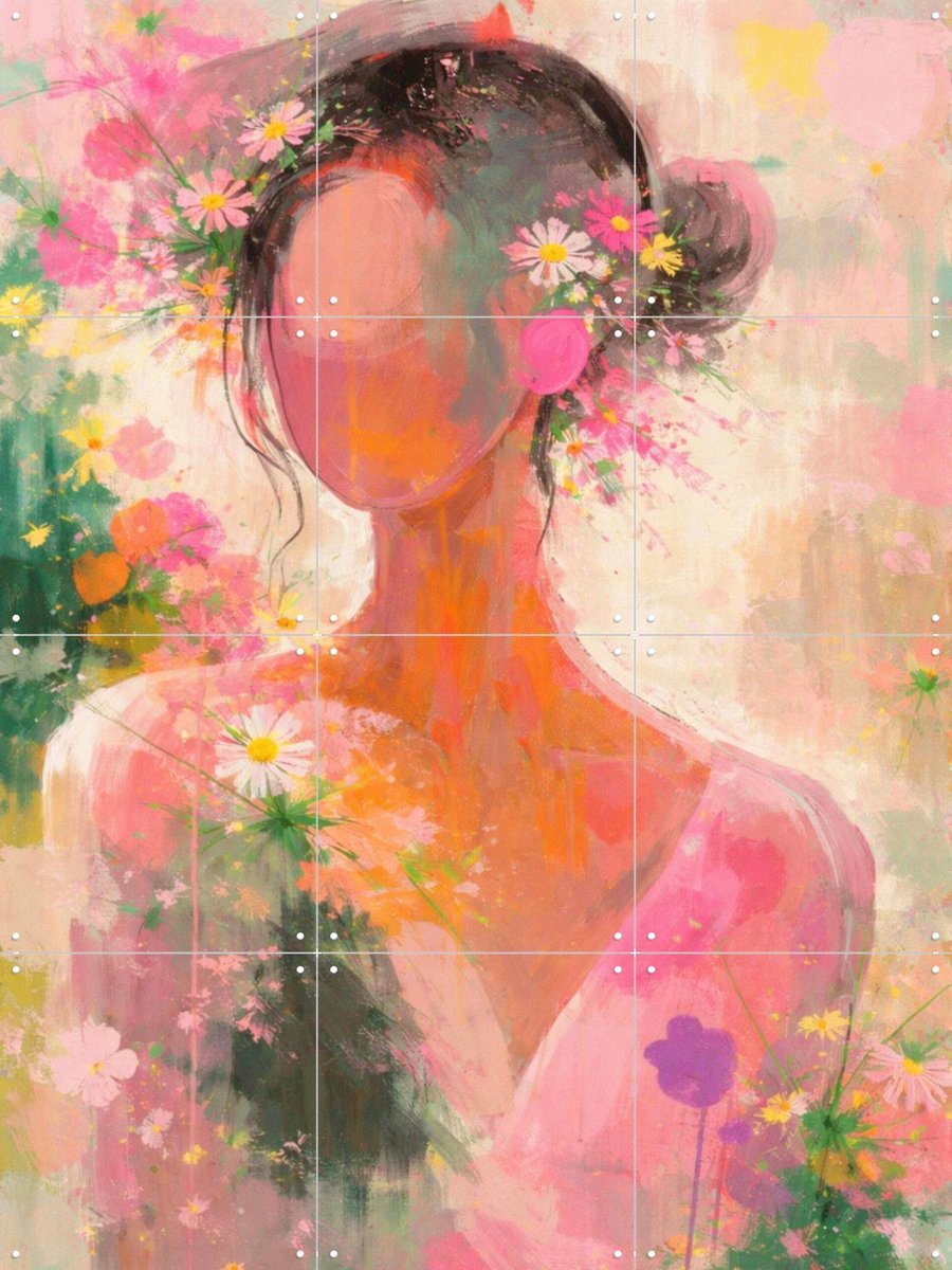 IXXI Lentekriebels, Moonheart Artworks - 60 x 80 cm - Gratis ophangtool - Grote wanddecoratie en posters - Speels, Kleurrijk, Fantasierijk, Woonkamer