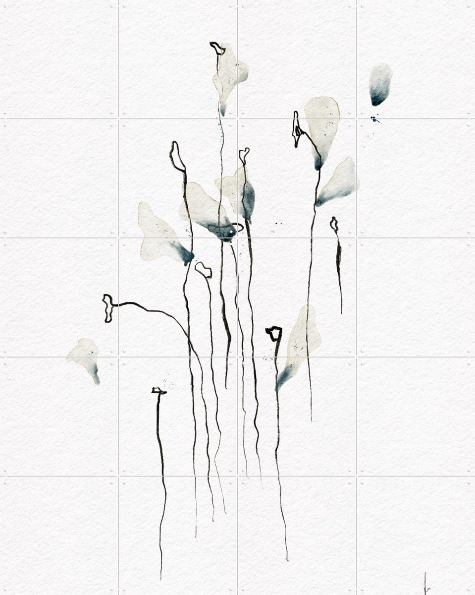IXXI Colored By The Sky, Ankie Kooi & Various - 80 x 100 cm - Gratis ophangtool - Grote wanddecoratie en posters - Line art, Aquarel, Minimalisme