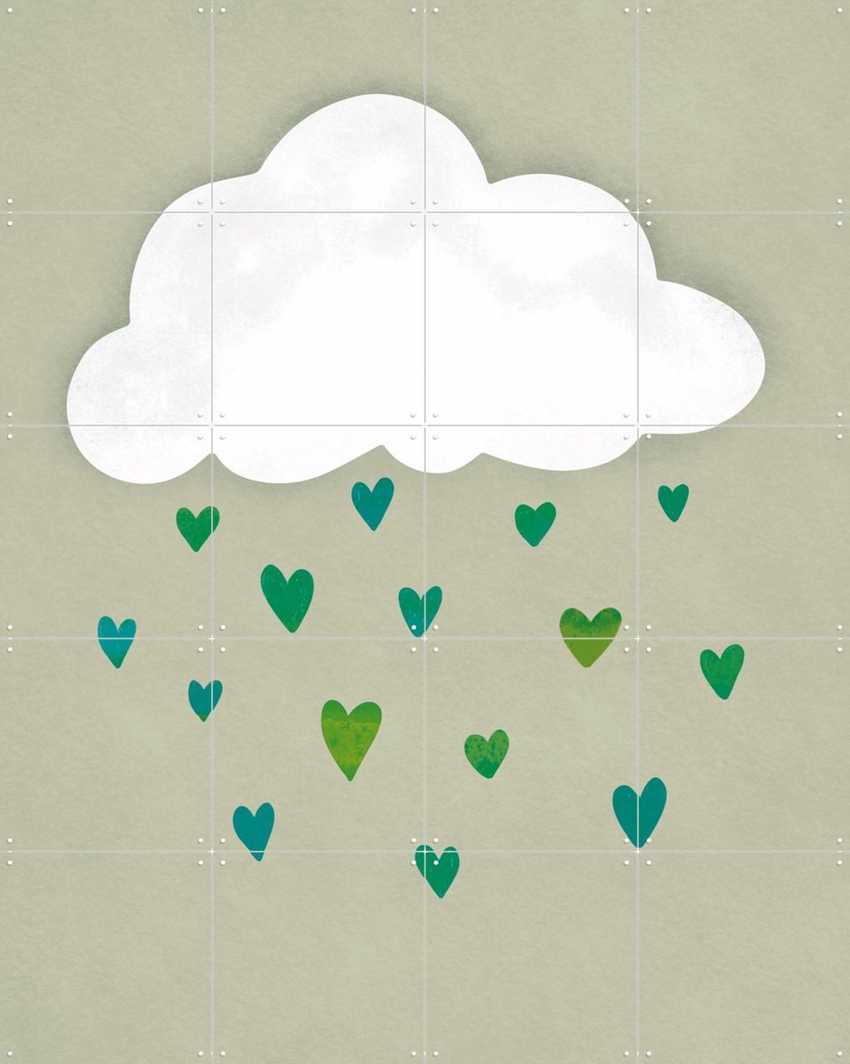IXXI Clouds Of Love, EMELIEmaria & Various - 80 x 100 cm - Gratis ophangtool - Grote wanddecoratie en posters - Speels, Geometrische Kunst, Kleurrijk