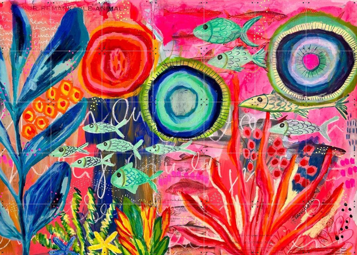 IXXI Mark, Yvette Fanciulli - 140 x 100 cm - Gratis ophangtool - Grote wanddecoratie en posters - Kleurrijk, Gemengde Technieken, Eetkamer