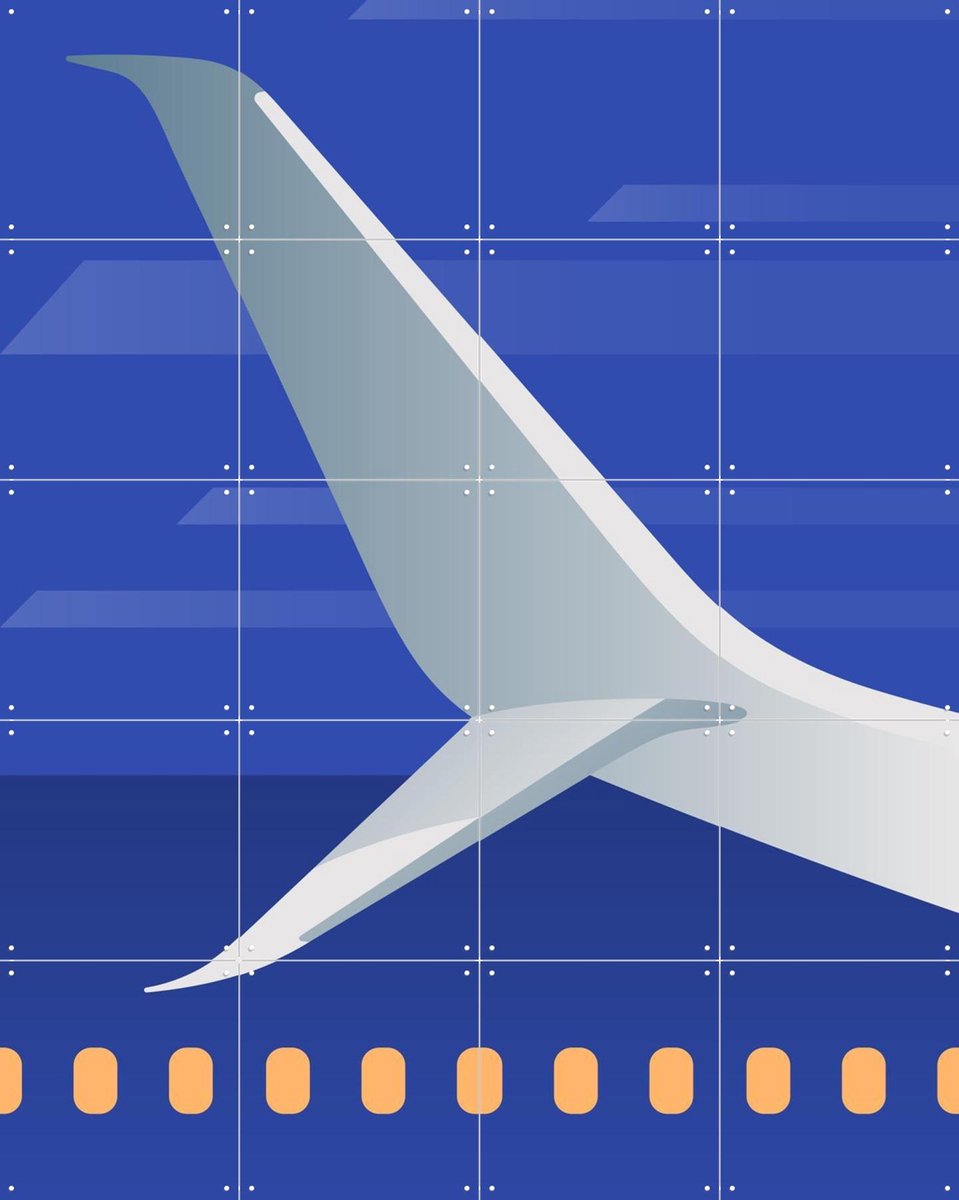 IXXI Winglet, Tim Lautensack - 80 x 100 cm - Gratis ophangtool - Grote wanddecoratie en posters - Minimalisme, Digitale Kunst, Modern, Gang, Trap