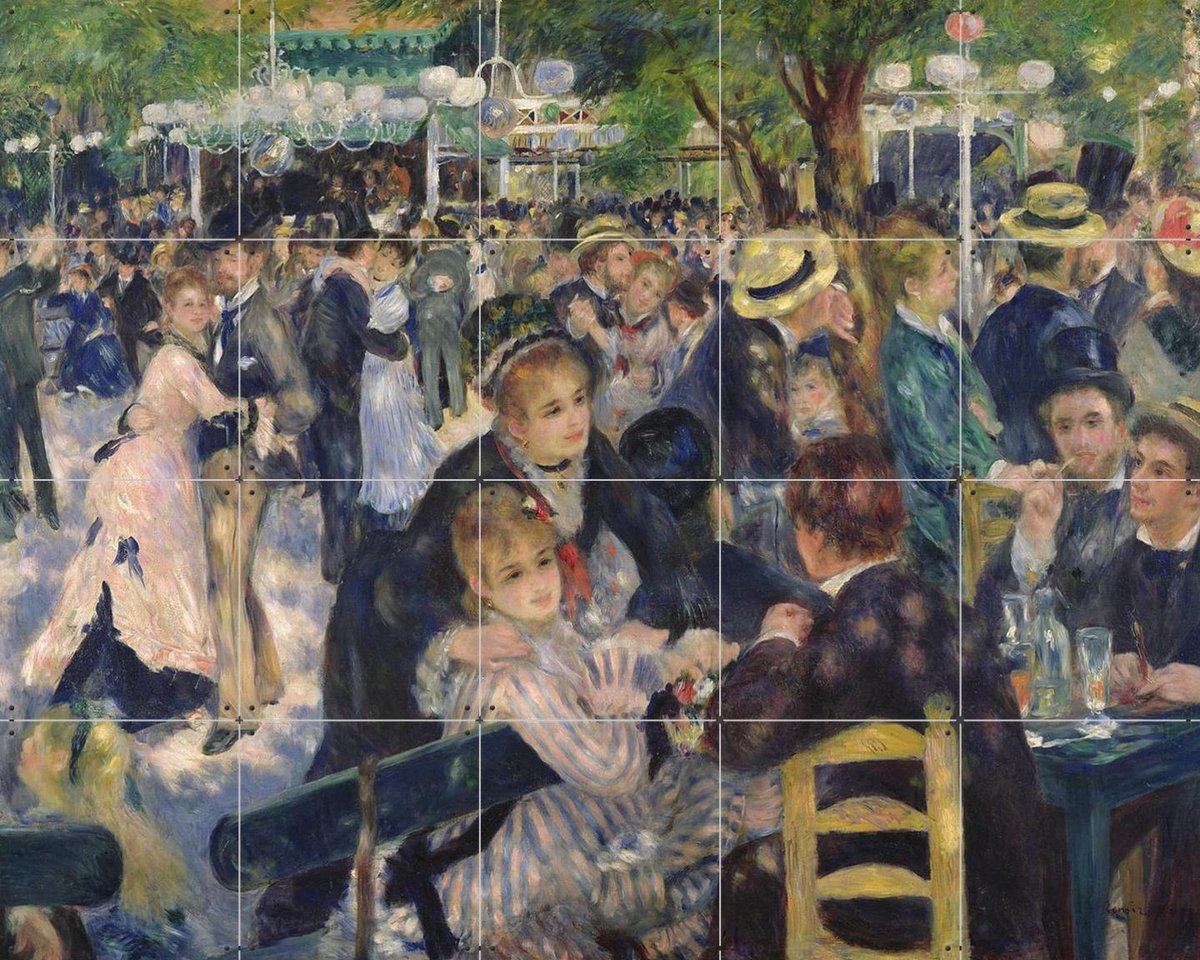 IXXI Dance at Le Moulin de la Galette, Pierre-Auguste Renoir & Bridgeman Images - 100 x 80 cm - Gratis ophangtool - Grote wanddecoratie en posters -