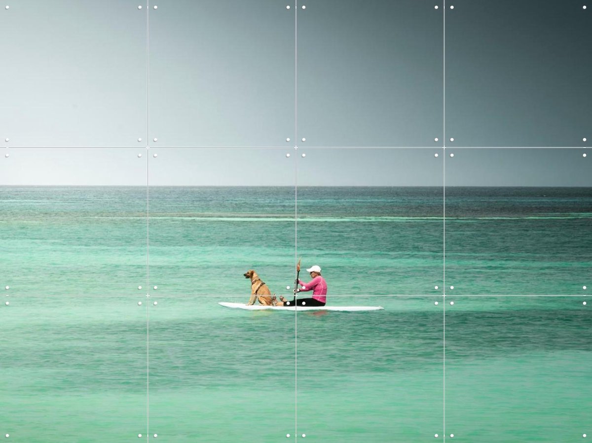 IXXI Paddleboarder On Calm Tropical Waters, Claire Droppert - 80 x 60 cm - Gratis ophangtool - Grote wanddecoratie en posters - Realisme, Fotografie