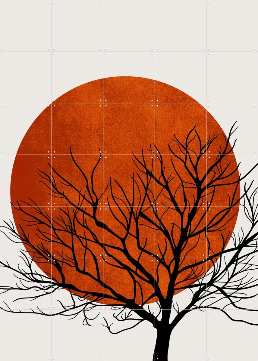 IXXI Warm Winter, Kubistika - 100 x 140 cm - Gratis ophangtool - Grote wanddecoratie en posters - Line art, Surrealisme, Abstract, Geometrische Kunst