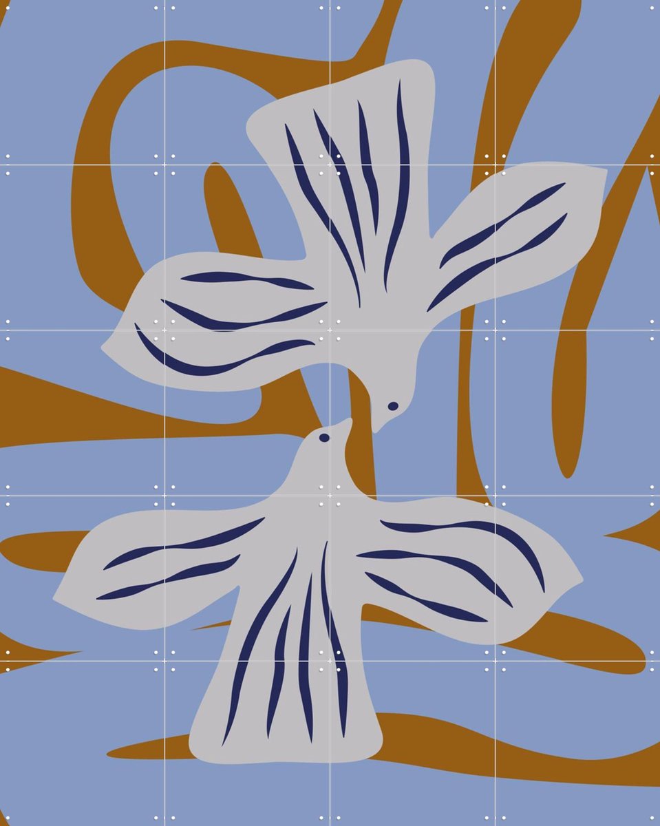 IXXI Cloudy Hug, Studio Wool - 80 x 100 cm - Gratis ophangtool - Grote wanddecoratie en posters - Surrealisme, Speels, Digitale Kunst, Line art