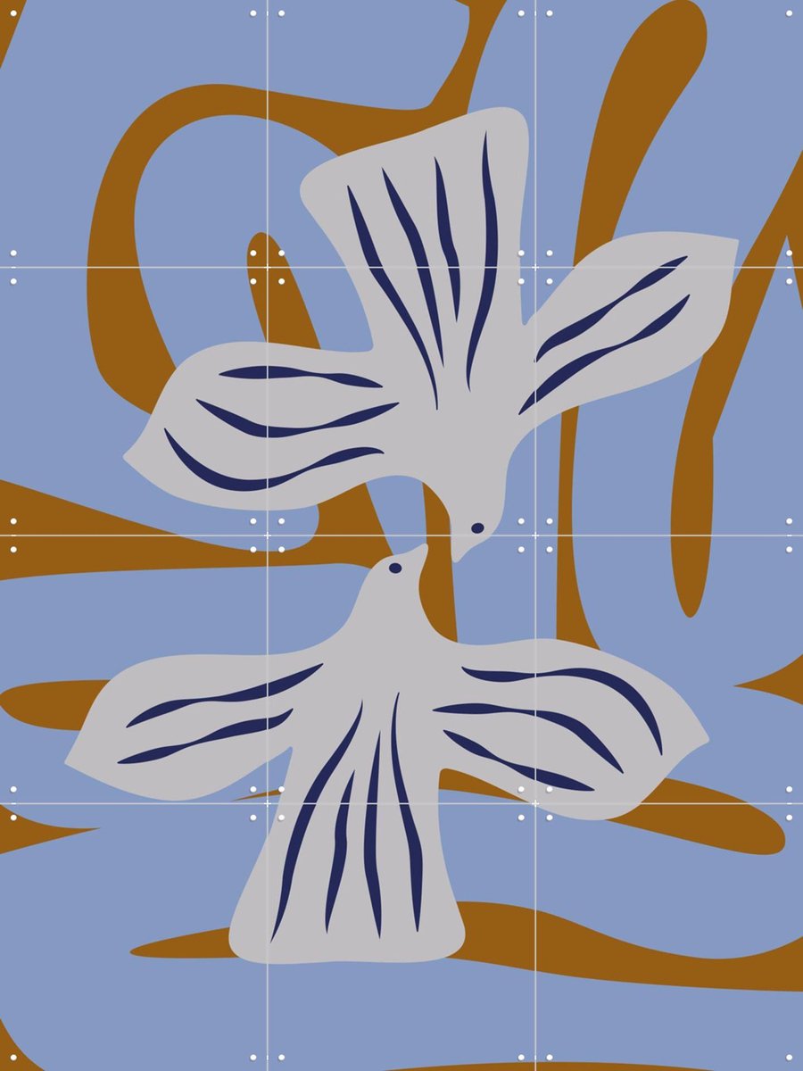 IXXI Cloudy Hug, Studio Wool - 60 x 80 cm - Gratis ophangtool - Grote wanddecoratie en posters - Surrealisme, Speels, Digitale Kunst, Line art
