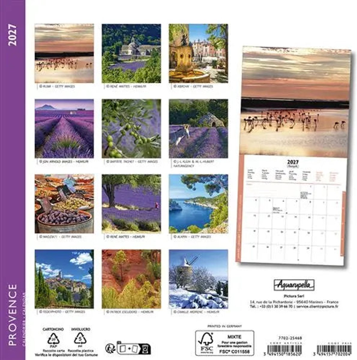 Provence Kalender 2027 Mini