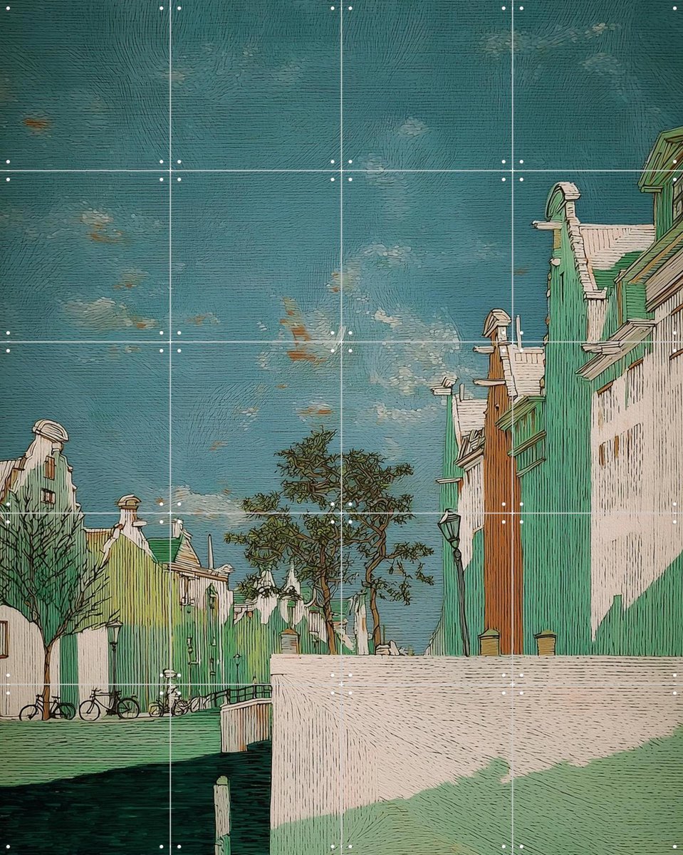 IXXI Amsterdam 2, Artclaud - 80 x 100 cm - Gratis ophangtool - Grote wanddecoratie en posters - Geometrische Kunst, Kleurrijk, Modern, Realisme
