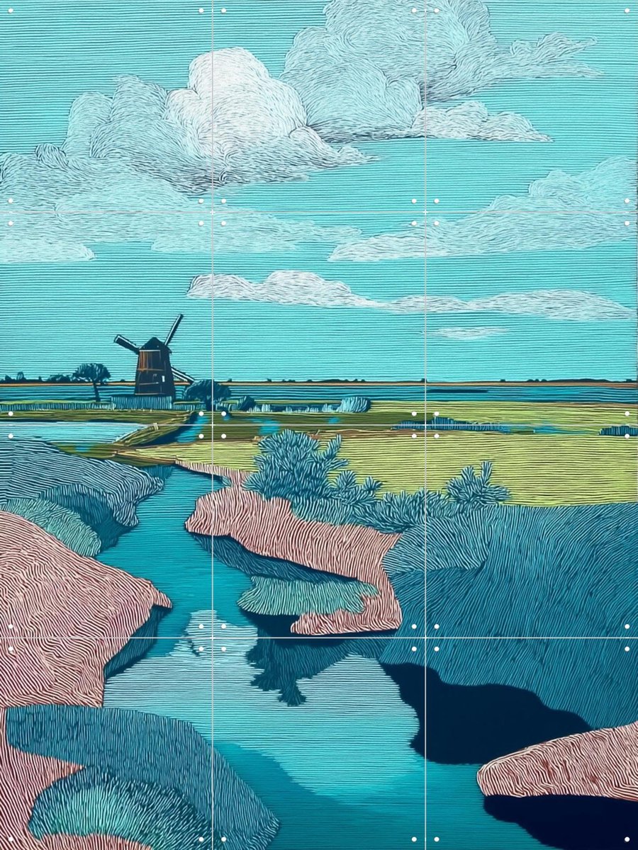 IXXI Polder 4, Artclaud - 60 x 80 cm - Gratis ophangtool - Grote wanddecoratie en posters - Houtsnede, Woonkamer, Strandhuis, Mancave, Natuur, Bomen