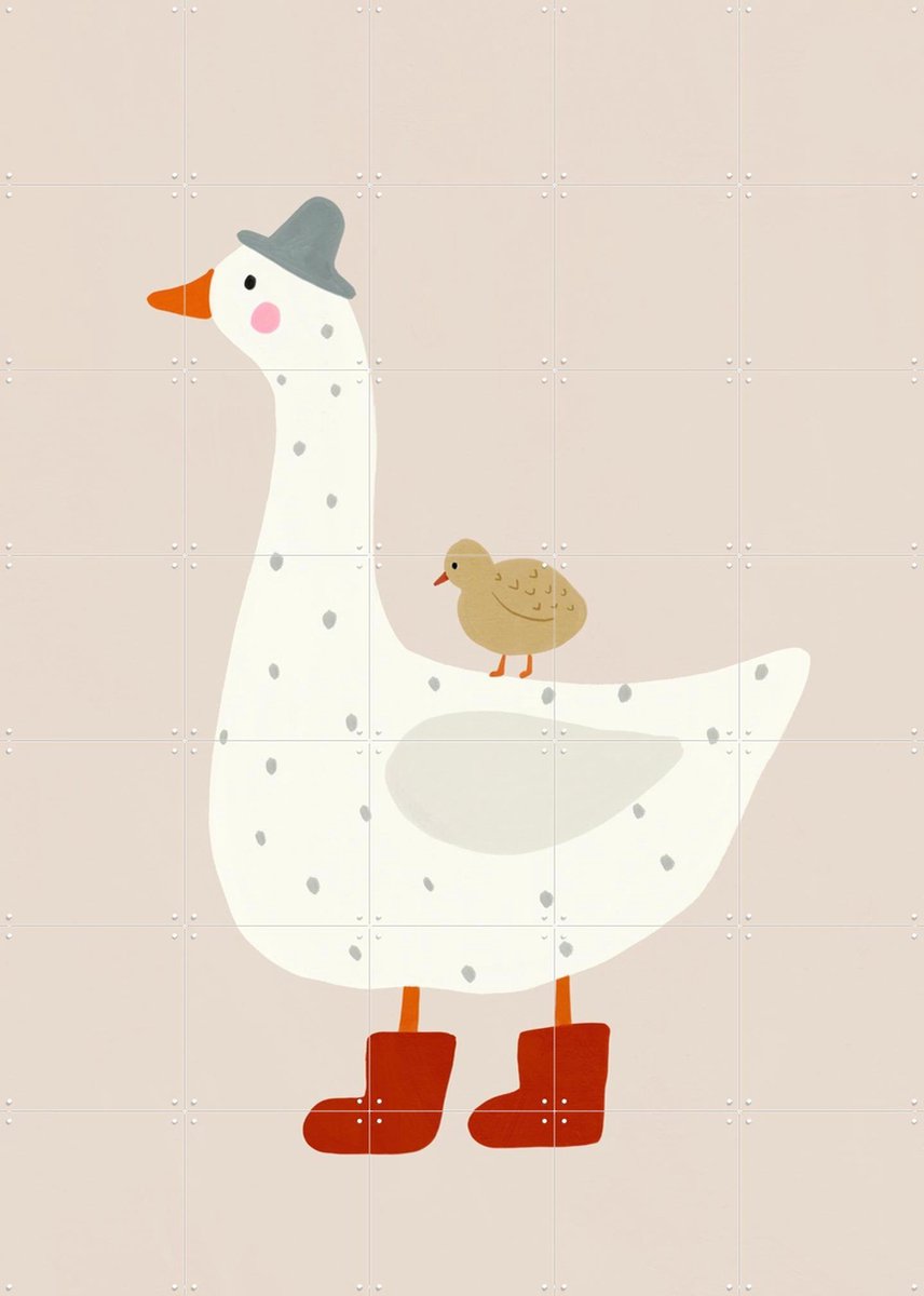 IXXI Goose and gosling, Treechild & Various - 100 x 140 cm - Gratis ophangtool - Grote wanddecoratie en posters - Illustraties, Modern, Cartoonesk
