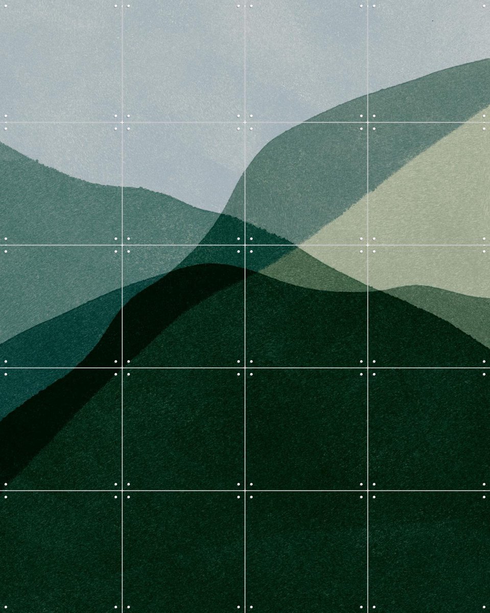 IXXI Mountain landscape, Lotte Dirks - 80 x 100 cm - Gratis ophangtool - Grote wanddecoratie en posters - Modern, Abstract, Geometrische Kunst