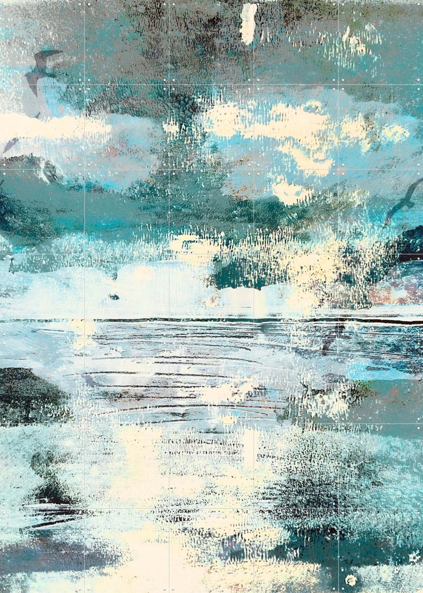 IXXI Birds Flying Over The Lake, RAR Kramer - 100 x 140 cm - Gratis ophangtool - Grote wanddecoratie en posters - Impressionisme, Surrealisme