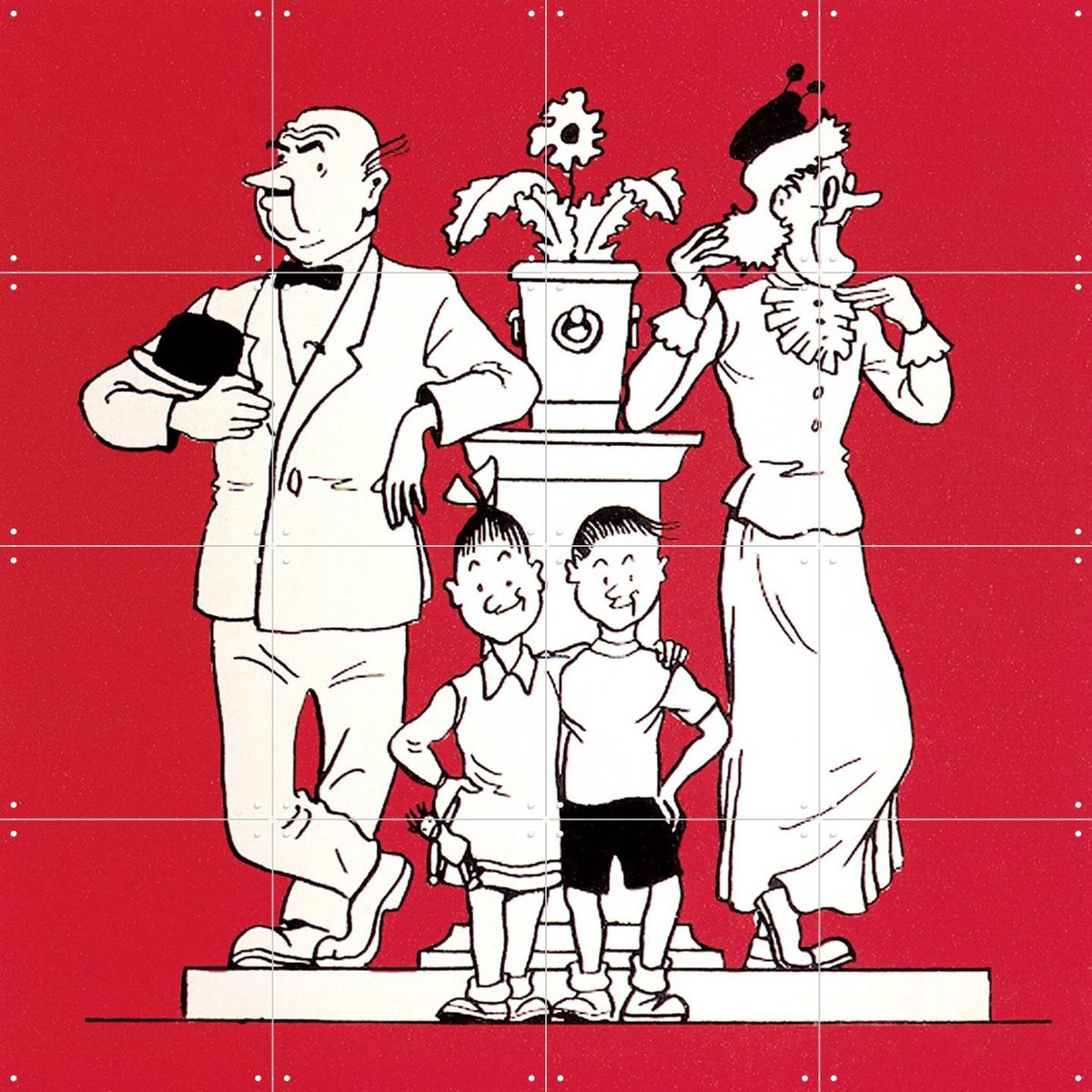 IXXI Suske en Wiske klassiek schilderij, Suske en Wiske & Standaard Uitgeverij - 80 x 80 cm - Gratis ophangtool - Grote wanddecoratie en posters -