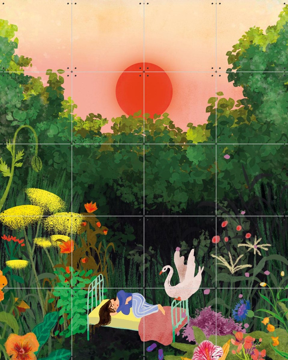 IXXI Ontwaken, Esther Sepers - 80 x 100 cm - Gratis ophangtool - Grote wanddecoratie en posters - Illustraties, Kleurrijk, Speels, Surrealisme