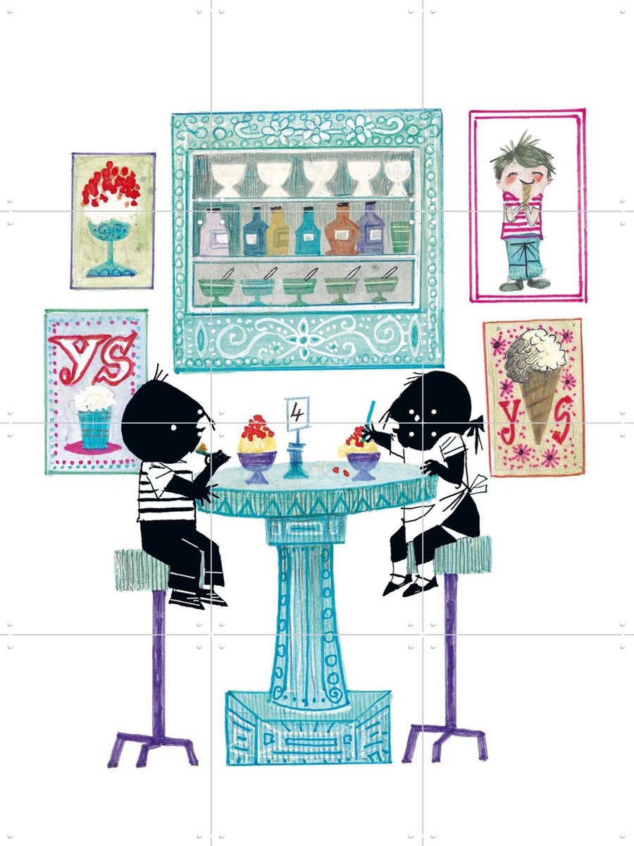 IXXI Ijsje Eten, Fiep Westendorp - 60 x 80 cm - Gratis ophangtool - Grote wanddecoratie en posters - Speels, Tekeningen, Kleurrijk, Kinderkamer