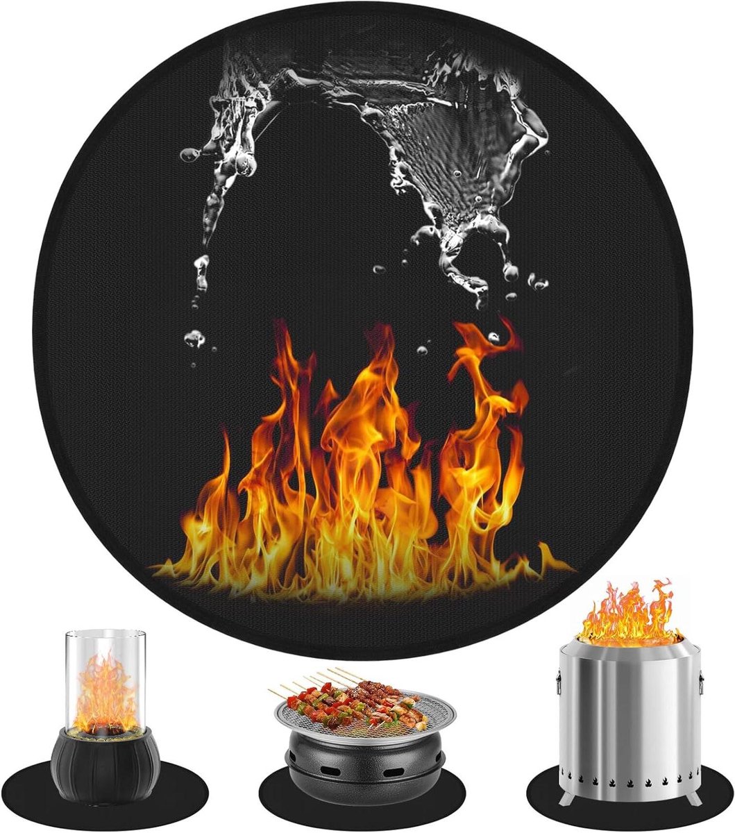 Ronde Vuurvaste Basis - Brandwerende Mat - Bescherming Tafelblad - Hittebestendig tot 1200°C - 50cm Diameter - Zwart