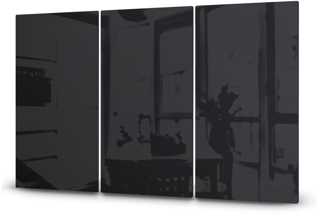 Mydesignglas Glazen Inductie Beschermer - Krasvrij Gehard Glas met Antislip - Afdekplaat voor Kookplaat - Spatscherm Achterwand Keuken - Zwart - 3x30x52