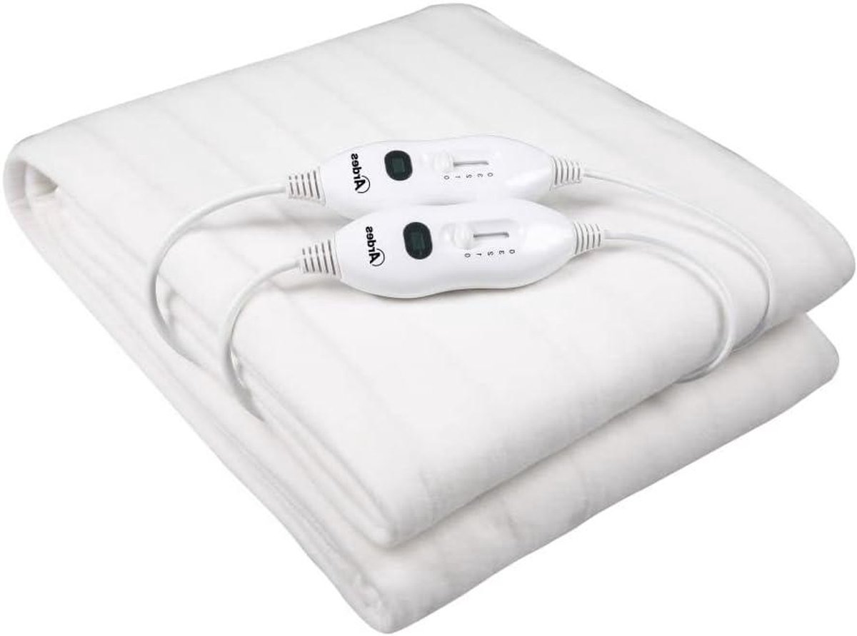 Elektrische Bedverwarmer - Verwarmde Deken - Bed Opwarmen - Twee Verwarmde Zones - 160 x 140 cm - Wit