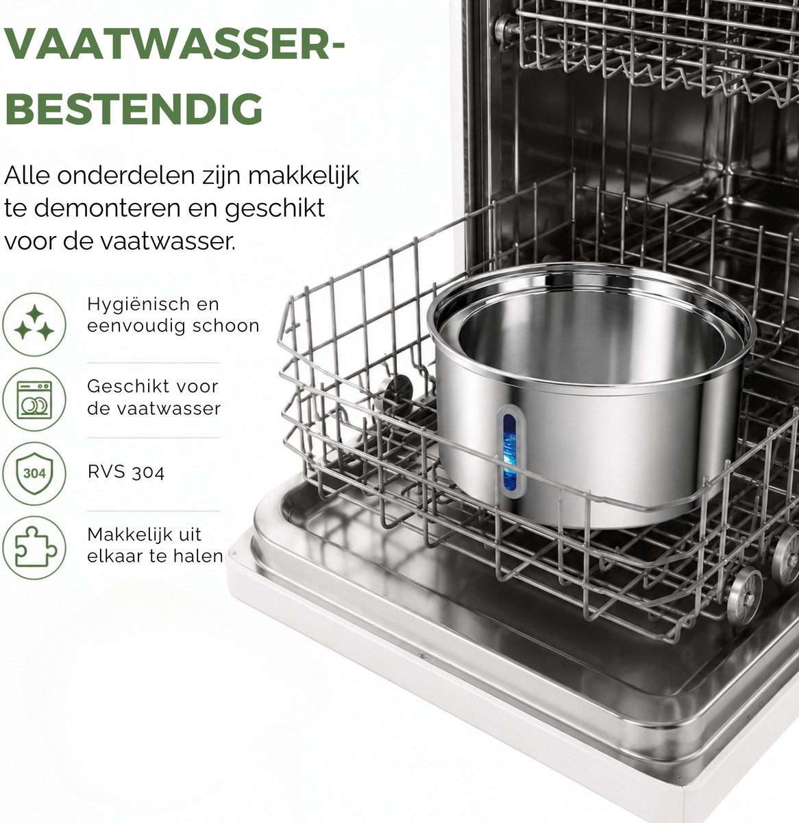 Caryota Drinkfontein Kat - Waterfontein met Venster - Waterdispender - Drinkbak Honden - Extra Stil < 20 dB - Kattenfontein 3.2 liter - BPA-vrij thumbnail 6