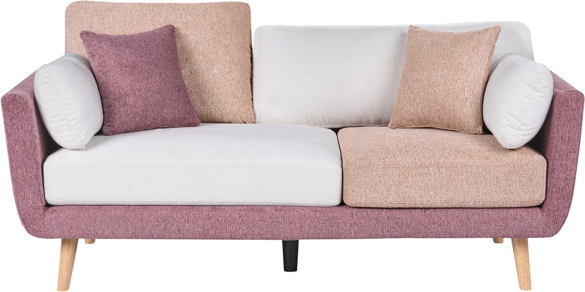 BOLGA - Driezitsbank - Roze/Wit - Polyester