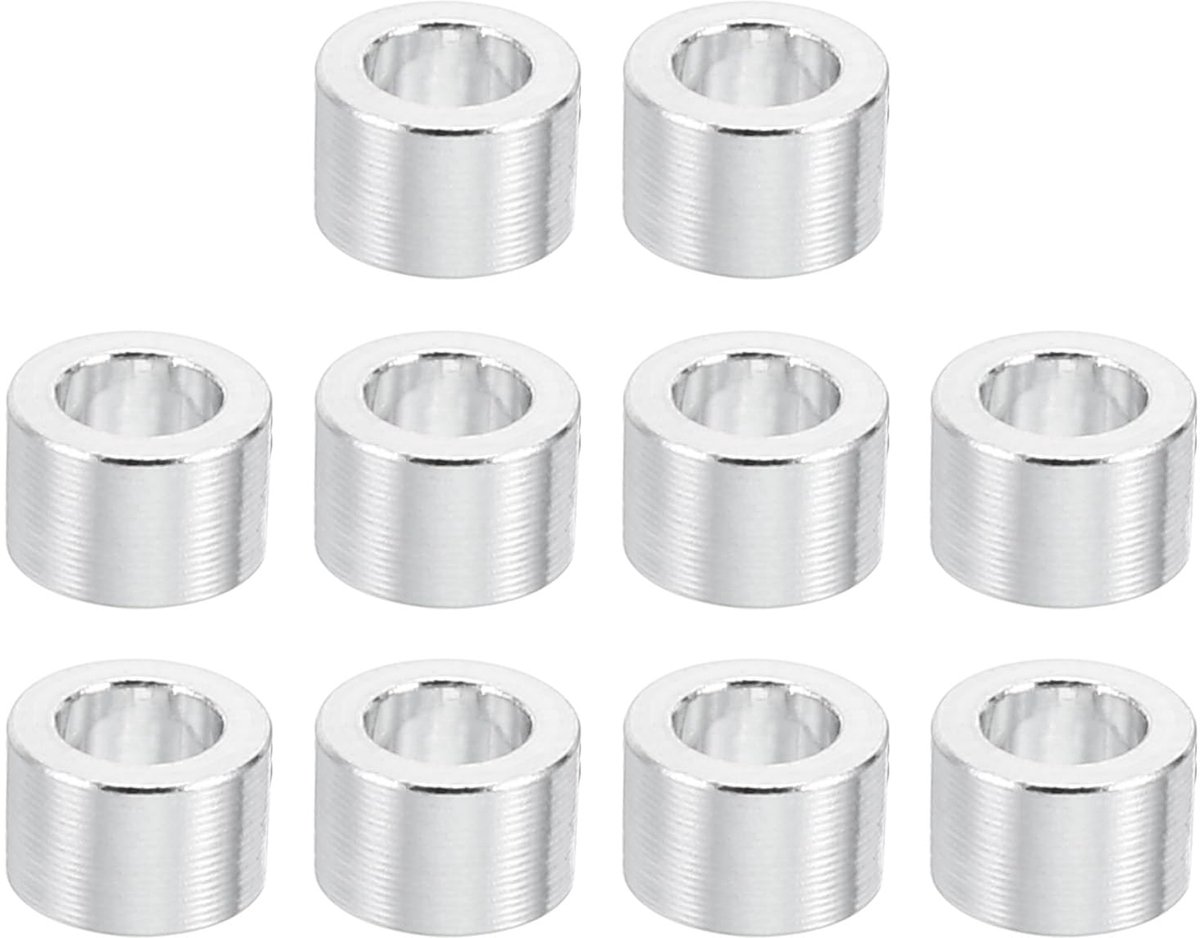 M3 Aluminium Afstandhouders 10 Stuks Metaal Afstandshulzen Alu 3,1 mm ID x 5 mm OD x 4 mm L Ronde Sluitringen Afstandhulzen Schroefopzetstukken voor M3 Schroefbouten