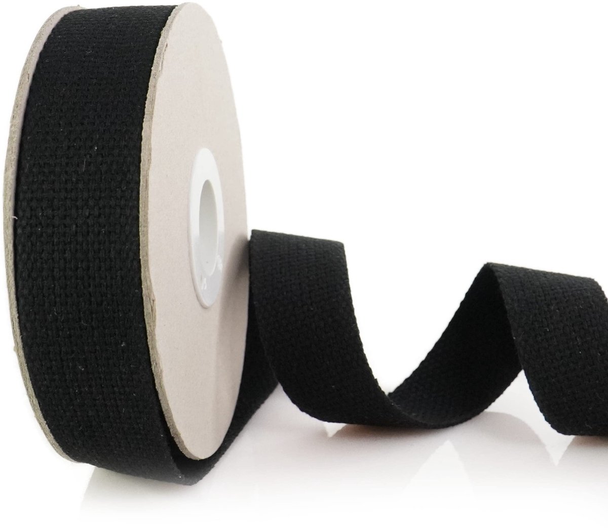 Katoen Heavy Duty singelband, zwart, 5m x 40mm