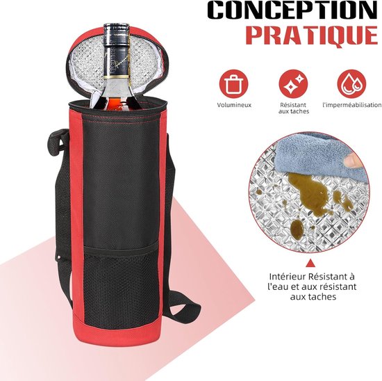 Deze ruime waterfleshouder is perfect voor geïsoleerde babyflesjes en heeft een verstelbare schouderband, waardoor hij ideaal is voor op reis en het opbergen van waterflessen. Inhoud: 1,5 liter; ritssluiting met zwart-wit camouflageprint — afbeelding 4