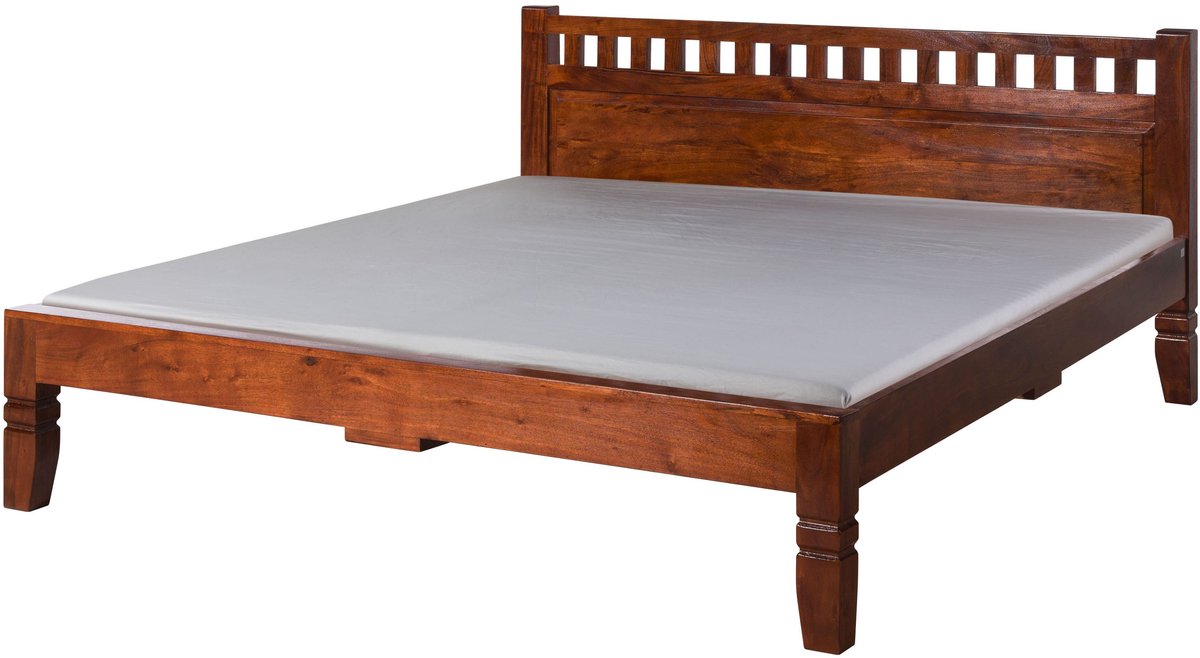 MASSIVMOEBEL24 .DE bed OXFORD #230 donkerbruin massief hout 180 x 200 cm