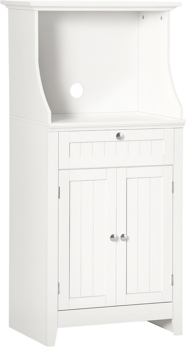 Magnetronkast keukenkast met 1 lade, 2 deuren, 60 x 40 x 122,5 cm, MDF, wit