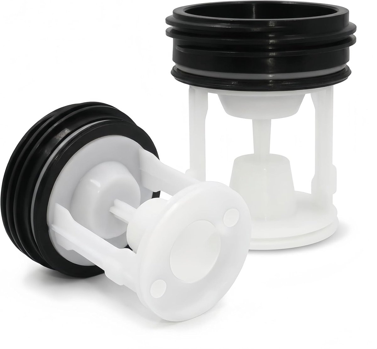 Wasmachine filterdop - 2 stuks - pluizenfilter - pluizenzeef -6.2×4.5cm - wit