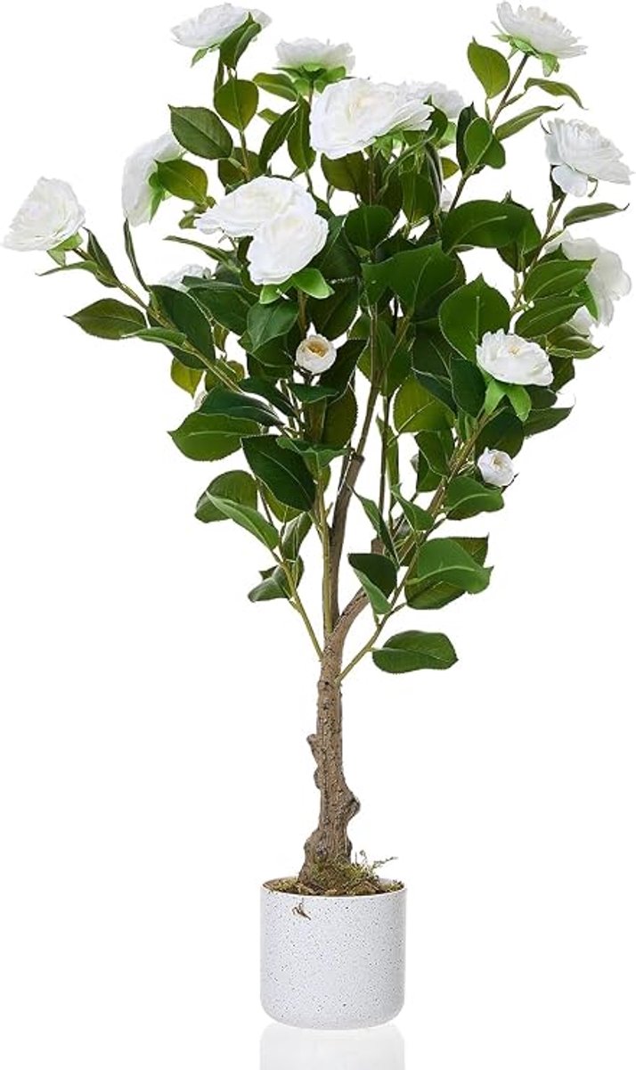 Danky - Witte Camellia Boom 1 stuk - 20 Bloemen - 2.8FT Mini All Season Decor