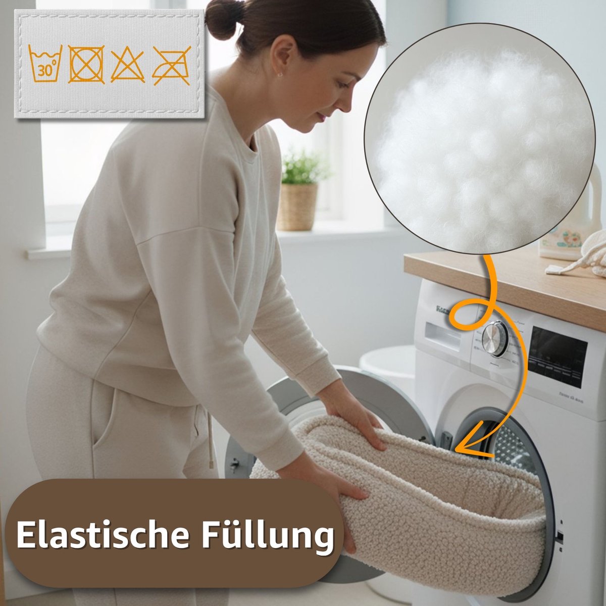 Knus Baby Nestje Pasgeborene – zacht draagbaar en comfortabel Nest voor Ledikant Kinderbed Wieg Babykamer en Onderweg – behaaglijk voor Jongen & Meisje 90x50 cm Crèmekleurig – foto 4