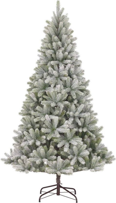 Foto: Black box trees nagoya kunstboom 240 cm kerstboom met scharnierconstructie en sneeuweffect kerstversiering voor binnen kleur groen frosted afmeting 240 x 138 cm