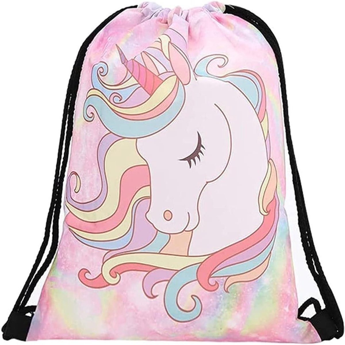 Eenhoorn Tas - Rugzak Gymtas - Sport School Reizen - 3D Full Print - 415 x 335 cm - Roze