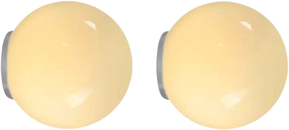 2 Stuks Wandlamp Kinderkamer Moderne Glazen Lampenkap 20cm voor Slaapkamer Woonkamer Café Warm Licht