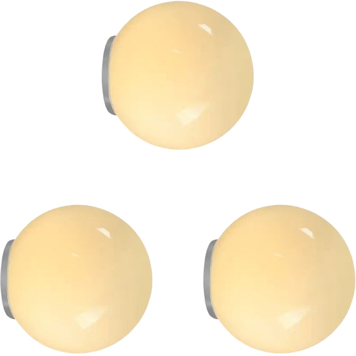 Set van 3 Wandlamp Kinderkamer Moderne Glazen Lampenkap 15cm voor Slaapkamer Woonkamer Café Warm Licht