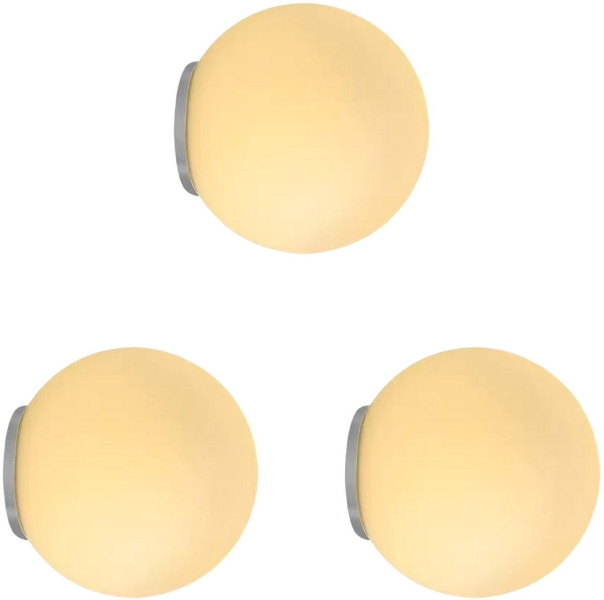 Set van 3 Wandlamp Slaapkamer Moderne Glazen Lampenkap 12cm voor Kinderkamer Woonkamer Café 5W Warm Licht