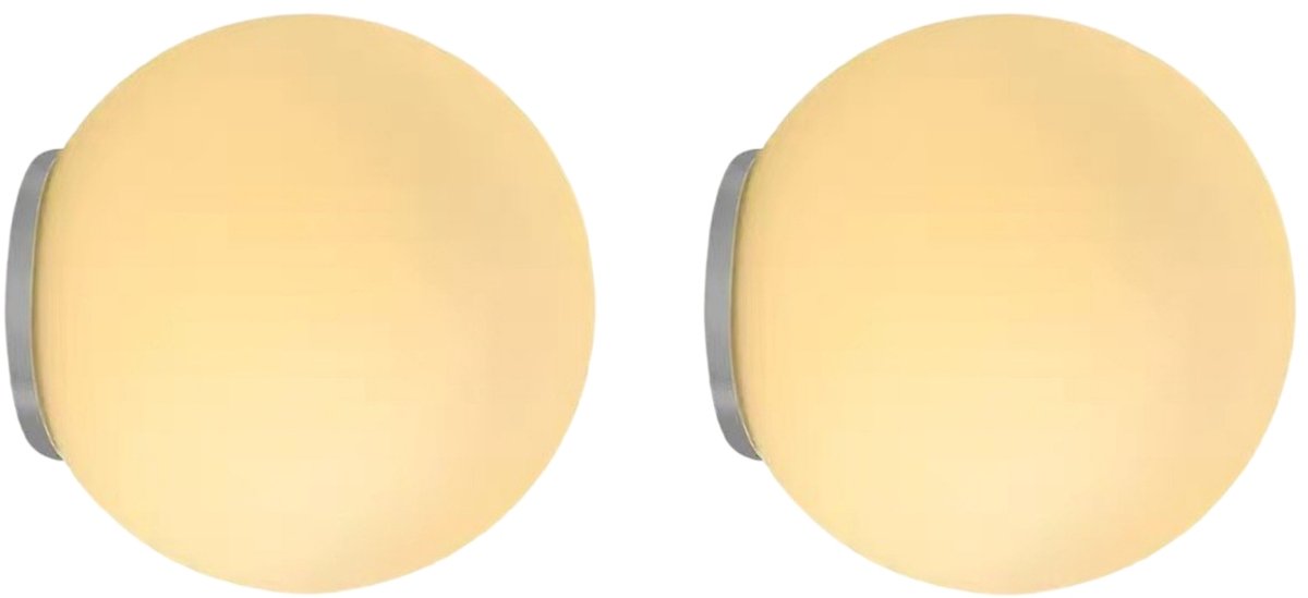 2 Stuks Wandlamp Slaapkamer Moderne Glazen Lampenkap 20cm voor Kinderkamer Woonkamer Café 5W Warm Licht