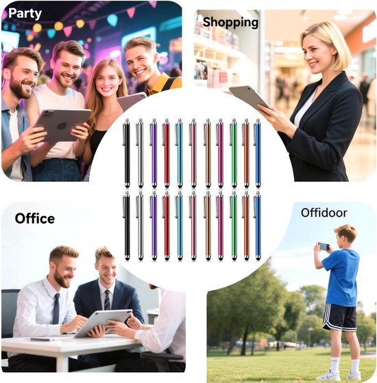 pen, 11 kleuren capacitieve stylus, touchscreen-pen voor tablet, leercomputer, smartphone, schrijf- en tekenstift voor studenten (22 stuks) — afbeelding 3