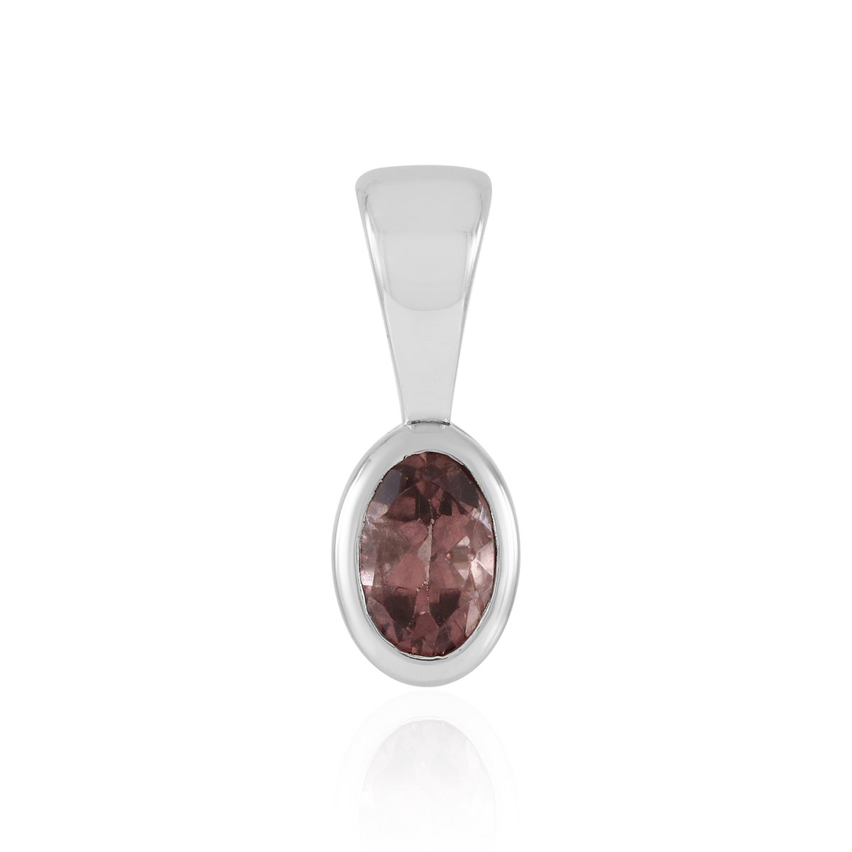 Cavill - Malaya Granaat Hanger - 0,503 ct Ovaal - 925 Sterling Zilver Platina-geplateerd - Luxe Elegante Dameshanger uit Mozambique