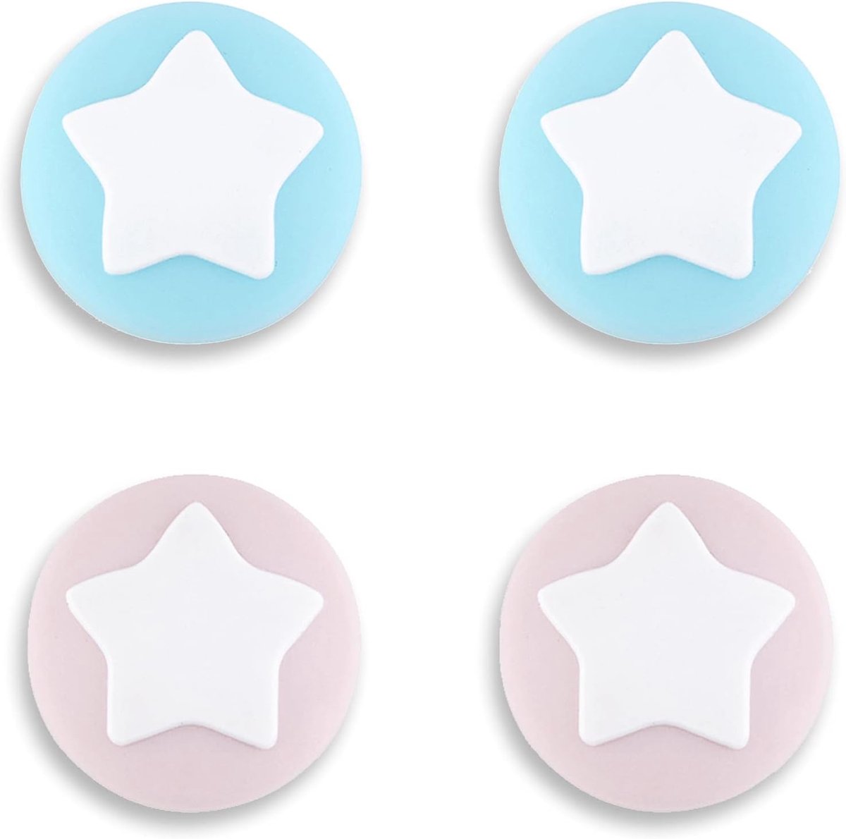 eXtremeRate PlayVital Duimgreep Caps voor Nintendo Switch, Siliconen Analoge Cover Thumbstick Grips voor Switch OLED Joycon,Duim Grip Caps Joystick Caps voor Switch Lite-Sterren Ontwerp