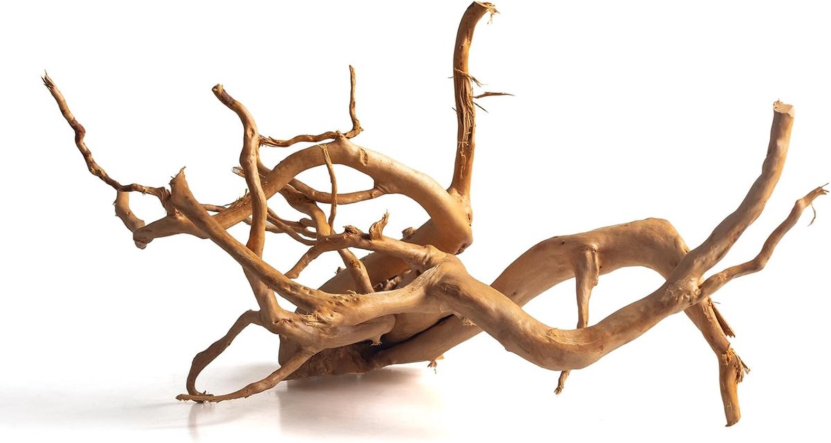 Hout voor aquarium, natuurlijk drijfhout voor aquariumdecoratie, aquascapehout voor zoetwateraquarium en reptielenhabitat (30-40 cm)