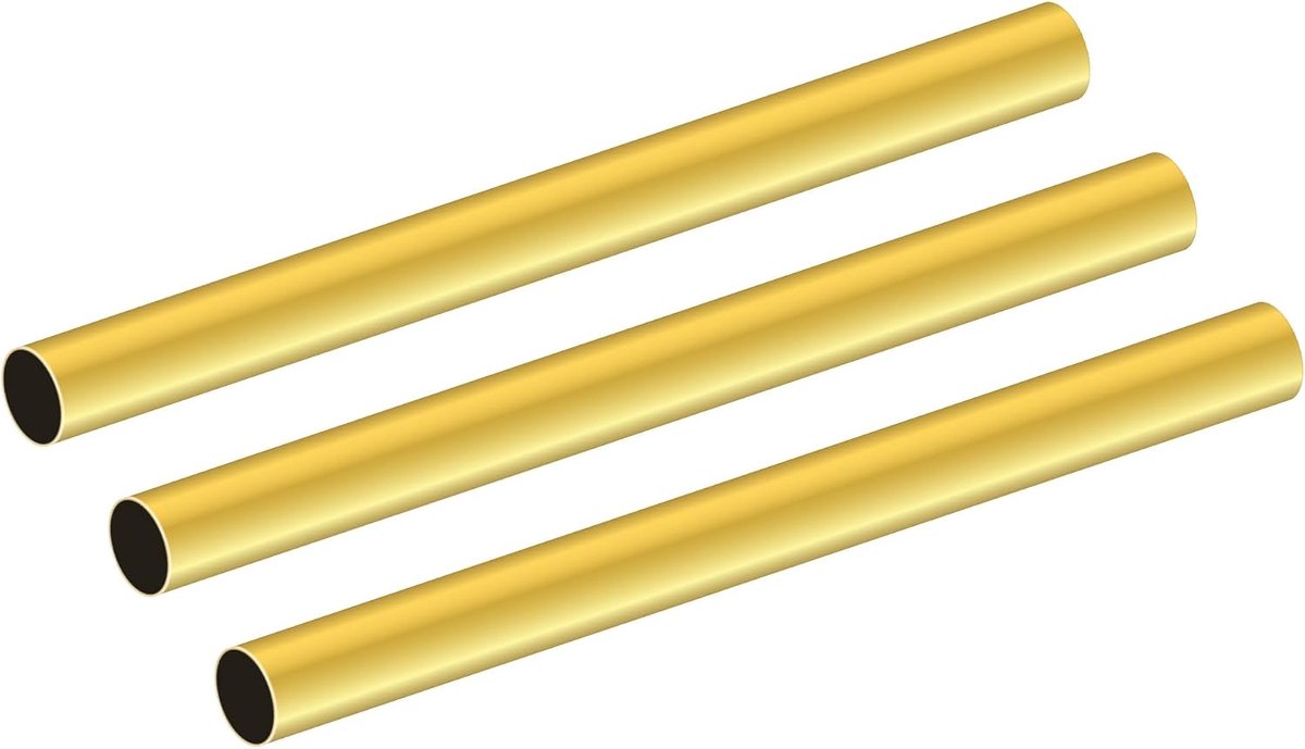 messing buis 8 mm OD x 0,2 mm wanddikte x 200 mm lengte, naadloze ronde messing buizen voor doe-het-zelf handwerk (3 stuks)