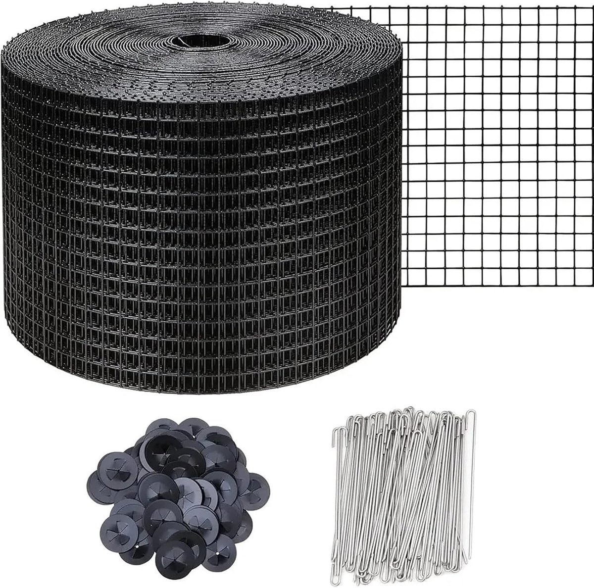 beschermingsrooster voor zonnepanelen, 30 m × 15 cm, met 100 bevestigingen van roestvrij staal, marterbescherming voor fotovoltaïsche installaties en solo-panelen