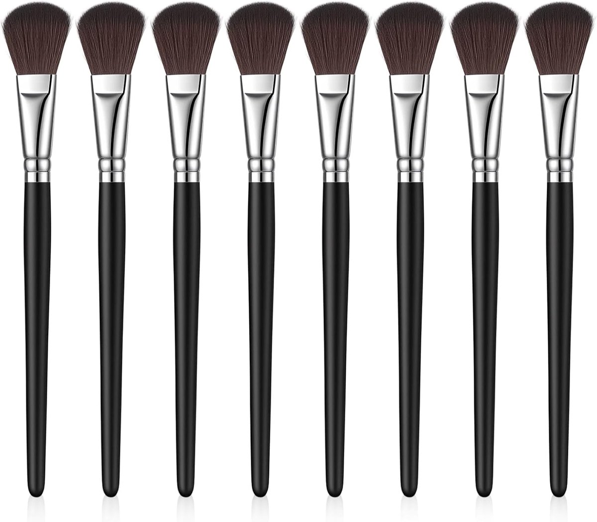 8 stuks 25 mm moppenselen voor acrylschilderen, ovale acrylpenselen, schilderkwasten met houten handvat, mengkwast voor acryl, aquarel, olie, knutselwerk, gezichts- en lichaamsschilderen DIY