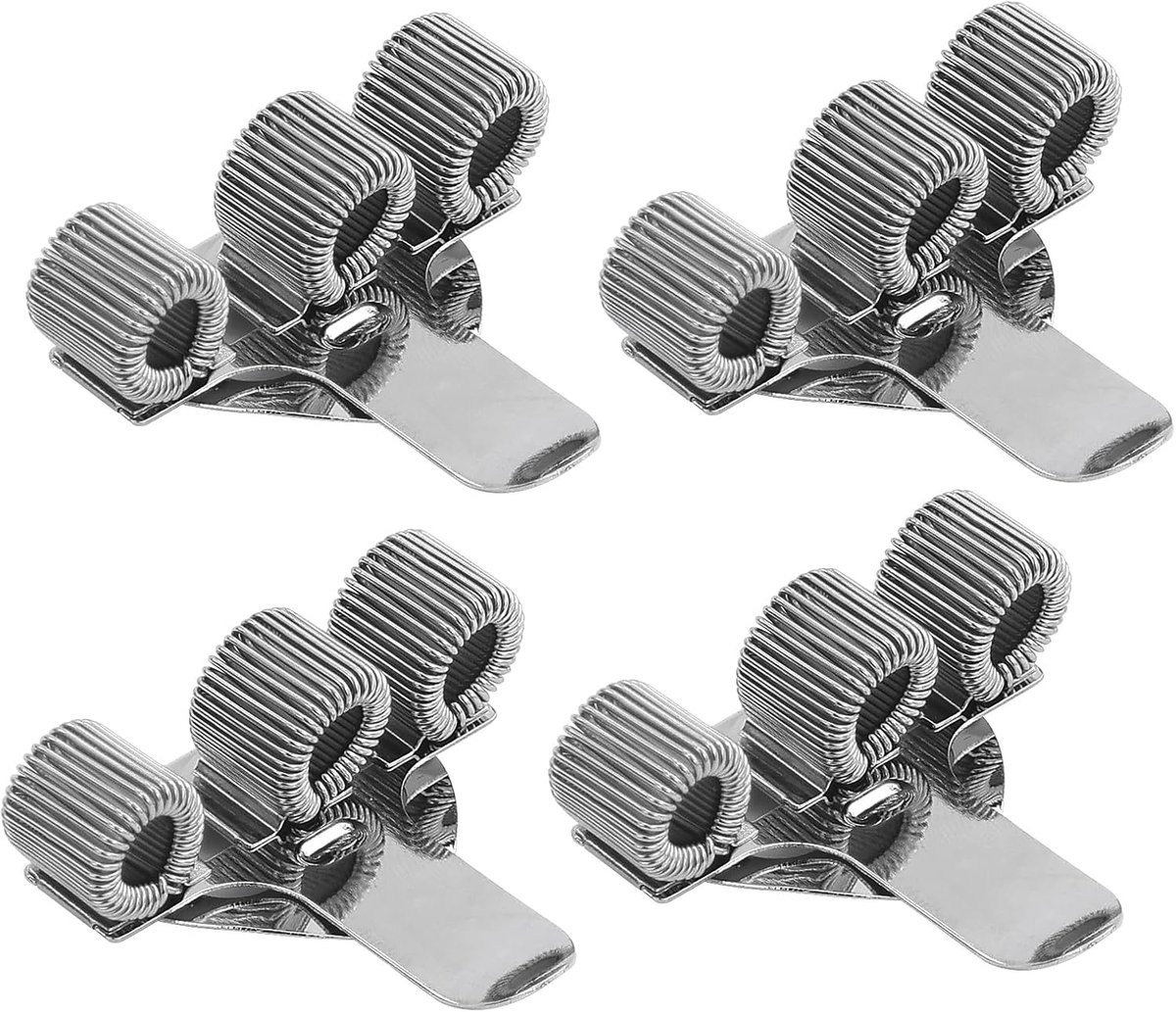 4-delige penhouder met 3 gaten, penhouder-zakclip, dubbele metalen pennenhouder voor zakclip, ideaal voor thuis, kantoor, artsen, verpleegkundigen (zilver)