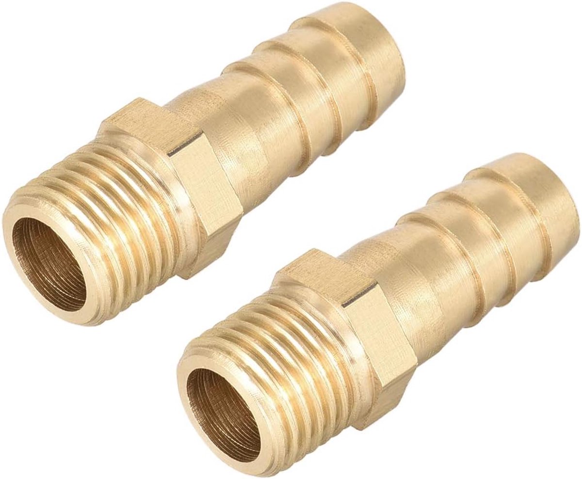 sourcing map verbindingsstuk van messing metrische stekker aan slang met weerhaken 10 mm x M12 x 1,25 (2 Stück)